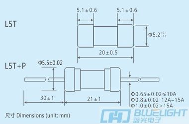 L5T系列/Φ5X20玻璃管保險絲(延時)(圖3)